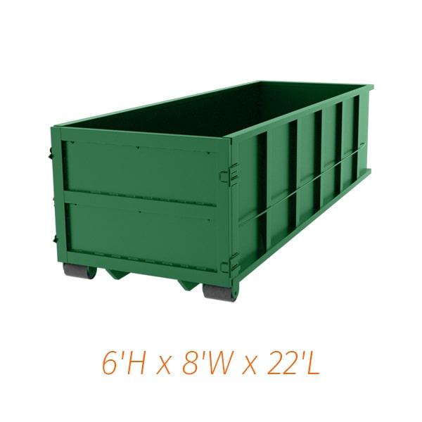 our pricing for 30-yard dumpsters is typically based on a flat fee, plus additional fees depending on location, rental period, and weight of the debris